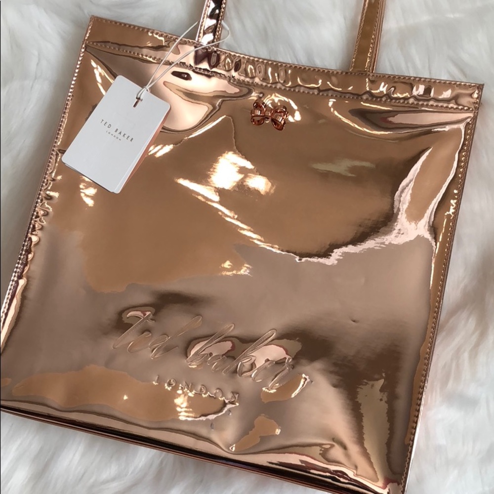 Ted Baker Of London Tote Shopper Metallic RoseGold
